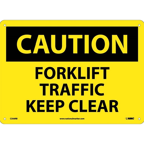 Caution Forklift Traffic Keep Clear Sign (C356RB)