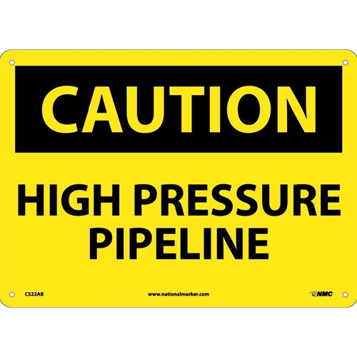 Caution High Pressure Pipeline Sign (C522AB)