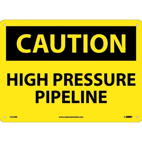 Caution High Pressure Pipeline Sign (C522RB)