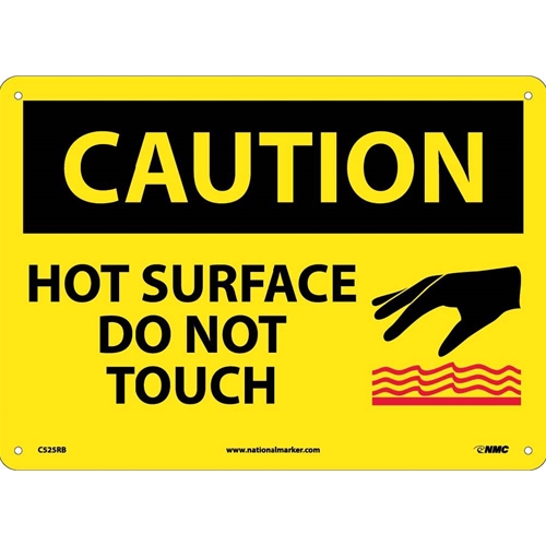 Caution Hot Surface Do Not Touch Sign (C525RB)