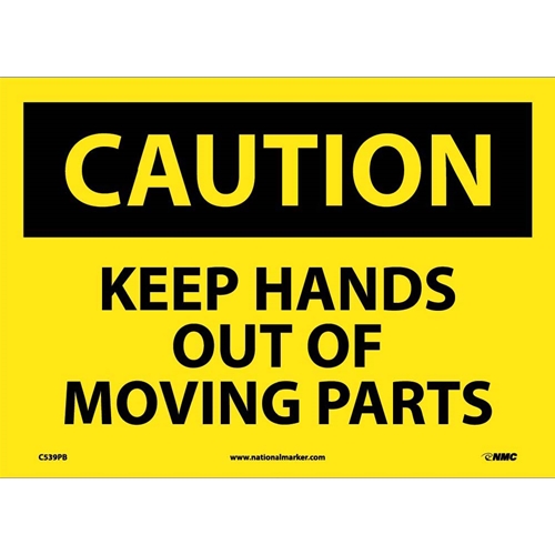 Caution Keep Hands Out Of Moving Parts Sign (C539PB)