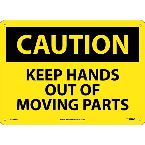 Caution Keep Hands Out Of Moving Parts Sign (C539RB)