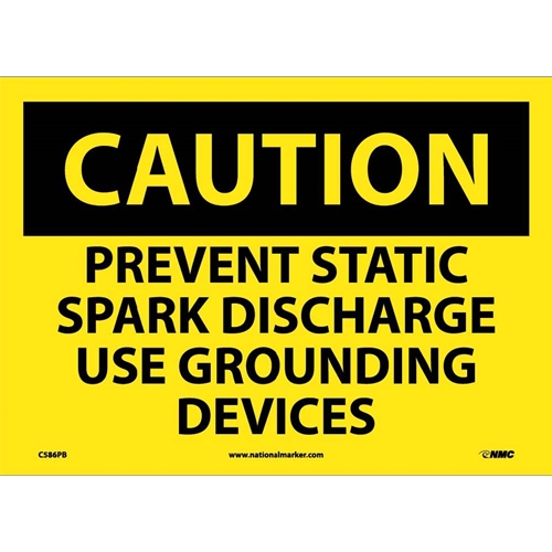 Caution Prevent Static Spark Discharge Sign (C586PB)