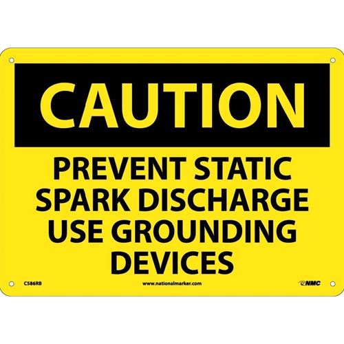 Caution Prevent Static Spark Discharge Sign (C586RB)