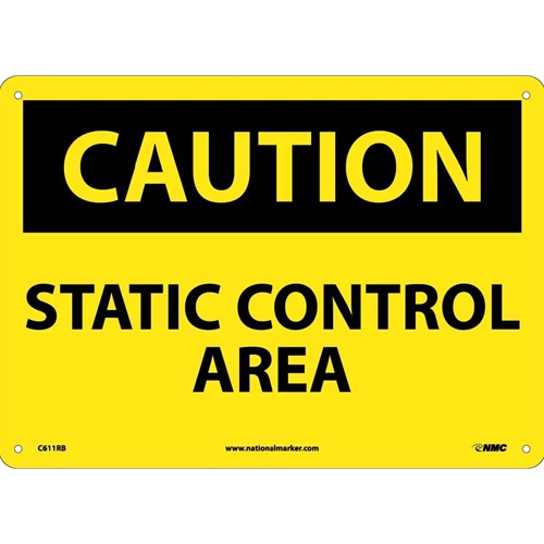 Caution Static Control Area Sign (C611RB)