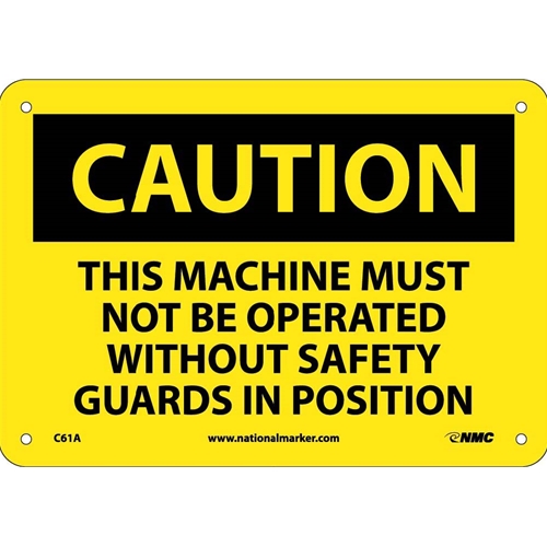 Caution Machine Safety Sign (C61A)