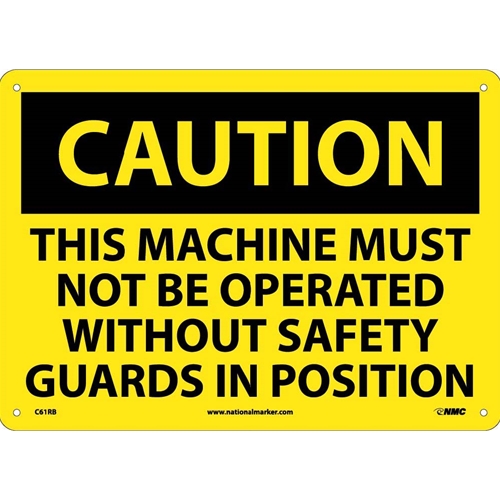 Caution Machine Safety Sign (C61RB)