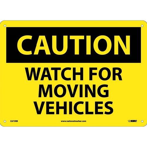 Caution Watch For Moving Vehicles Sign (C675RB)