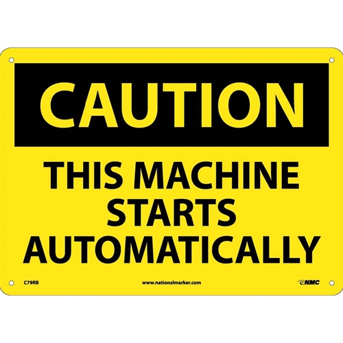 Caution This Machine Starts Automatically Sign (C79RB)