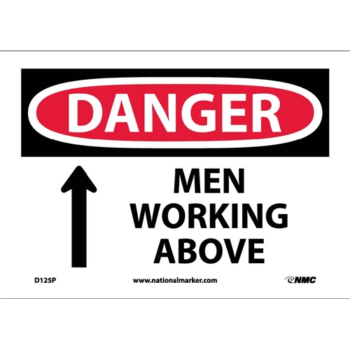 Danger Men Working Above Sign (D125P)