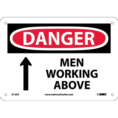 Danger Men Working Above Sign (D125R)