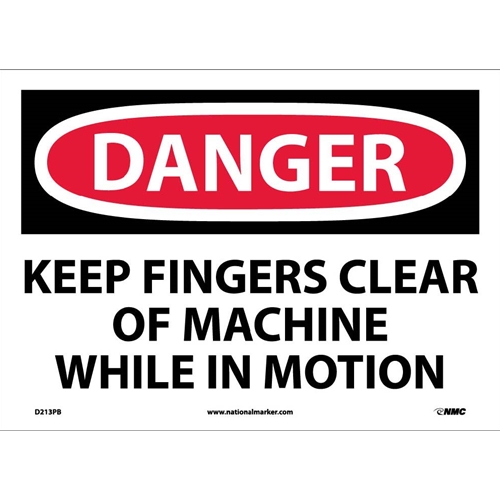 Danger Keep Fingers Clear Of Machine Sign (D213PB)