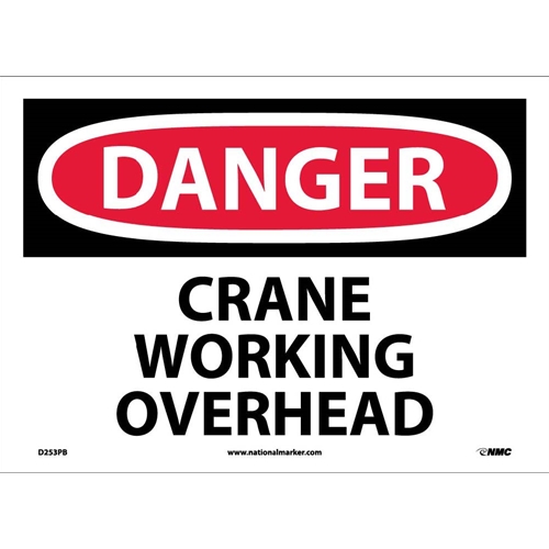 Danger Crane Working Overhead Sign (D253PB)