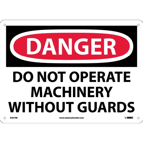 Danger Do Not Operate Machinery Without Guards Sign (D261RB)