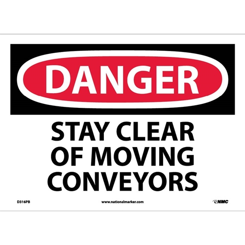 Danger Stay Clear Of Moving Conveyors Sign (D316PB)