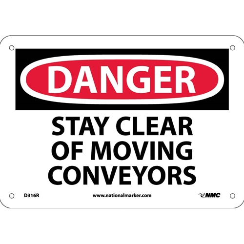 Danger Stay Clear Of Moving Conveyors Sign (D316R)