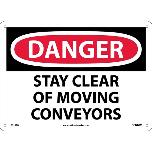 Danger Stay Clear Of Moving Conveyors Sign (D316RB)