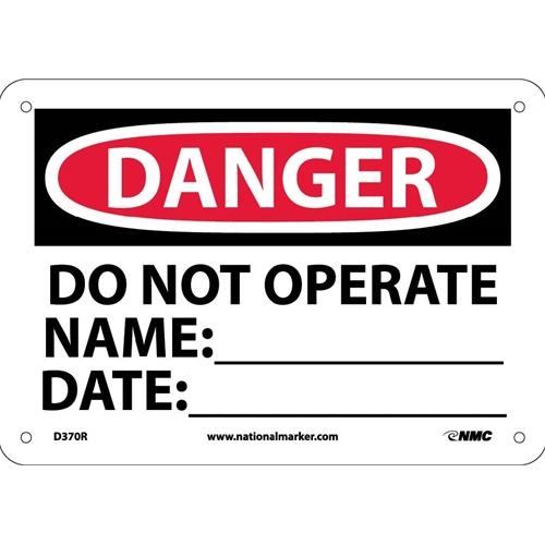 Danger Machine Operator Id Sign (D370R)