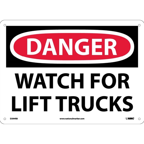 Danger Watch For Lift Trucks Sign (D394RB)
