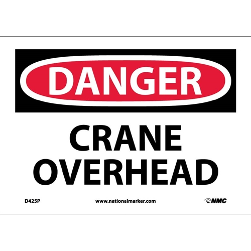 Danger Crane Overhead Sign (D425P)