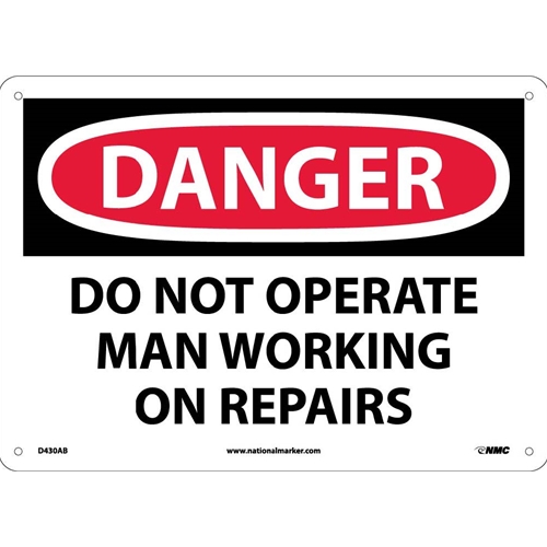 Danger Do Not Operate Man Working On Repairs Sign (D430AB)