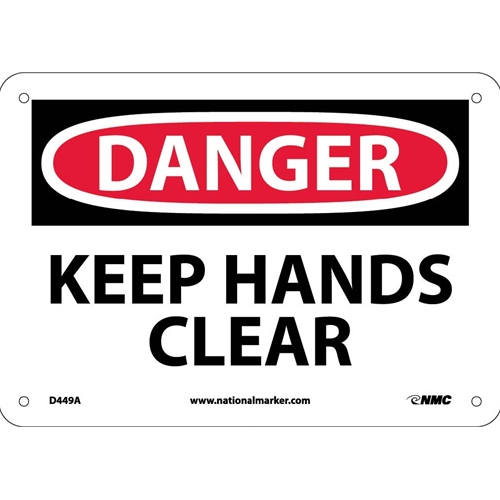 Danger Keep Hands Clear Sign (D449A)