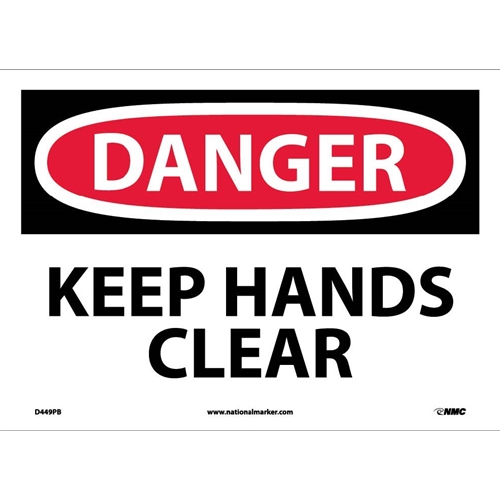 Danger Keep Hands Clear Sign (D449PB)