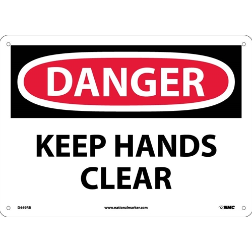 Danger Keep Hands Clear Sign (D449RB)