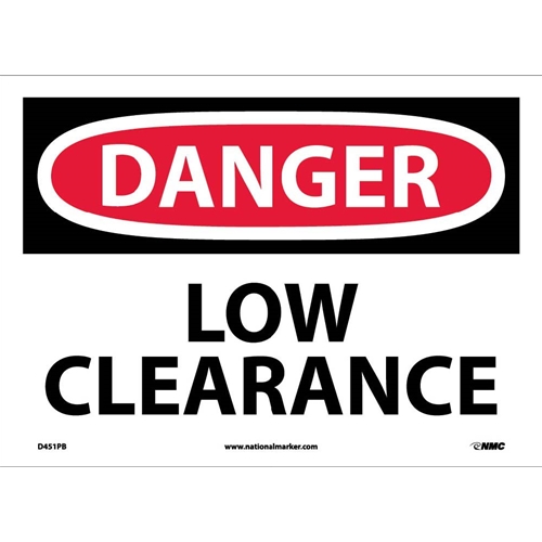 Danger Low Clearance Sign - Bilingual (D451PB)
