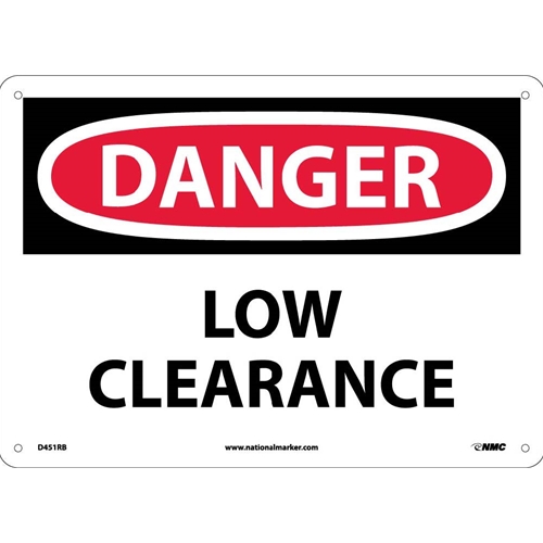 Danger Low Clearance Sign - Bilingual (D451RB)