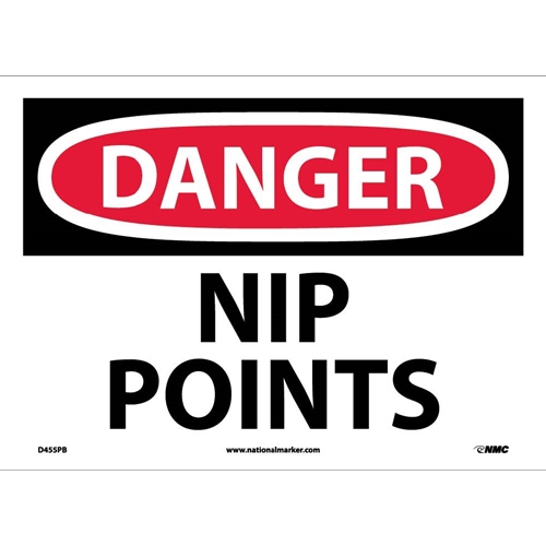 Danger Nip Points Sign (D455PB)