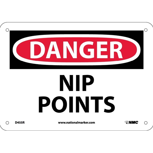 Danger Nip Points Sign (D455R)