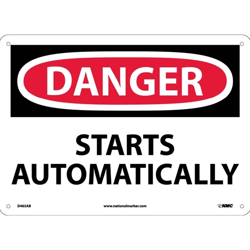 Danger Starts Automatically Sign (D465AB)