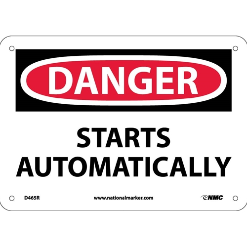 Danger Starts Automatically Sign (D465R)