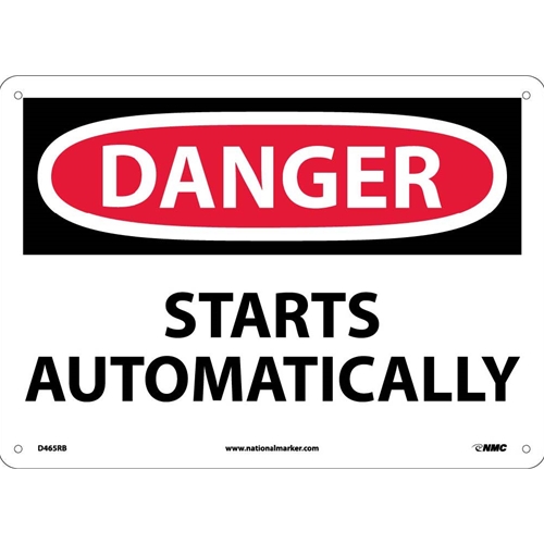 Danger Starts Automatically Sign (D465RB)