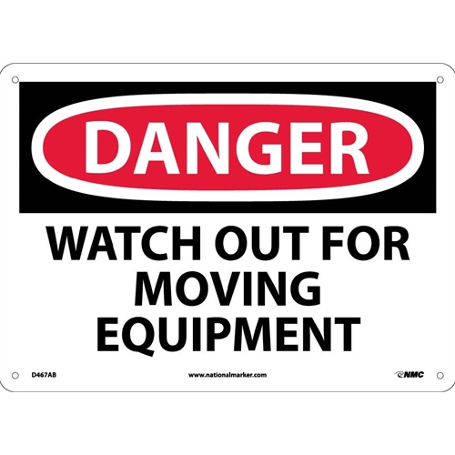 Danger Watch Out For Moving Equipment Sign (D467AB)