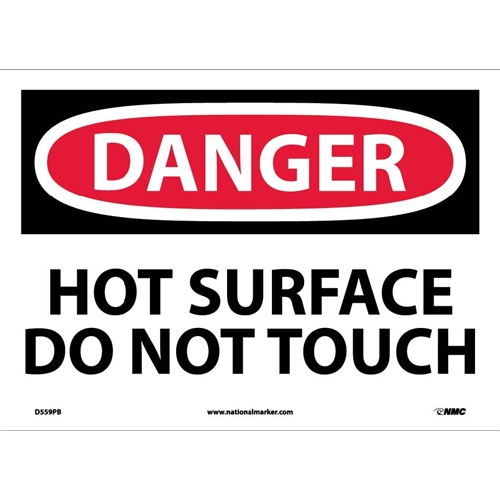 Danger Hot Surface Do Not Touch Sign (D559PB)