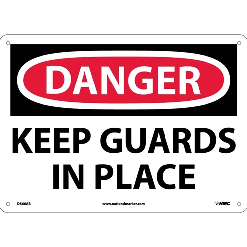 Danger Keep Guards In Place Sign (D566AB)