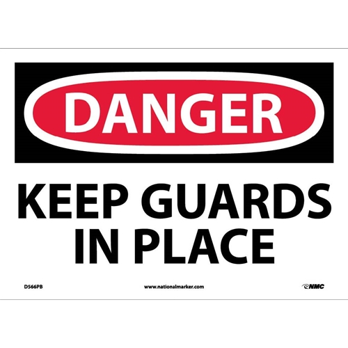 Danger Keep Guards In Place Sign (D566PB)