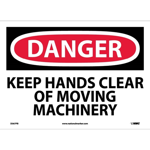 Danger Keep Hands Clear Of Moving Machinery Sign (D567PB)