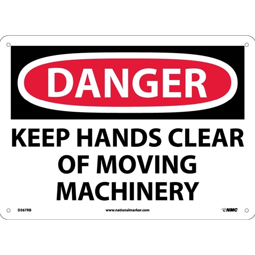 Danger Keep Hands Clear Of Moving Machinery Sign (D567RB)