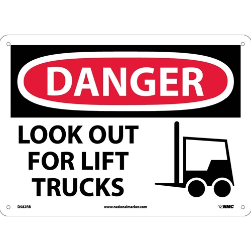 Danger Look Out For Lift Trucks Sign (D582RB)