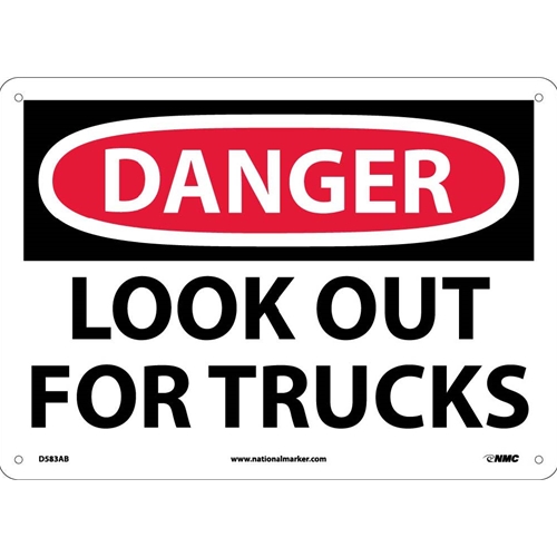 Danger Look Out For Trucks Sign (D583AB)