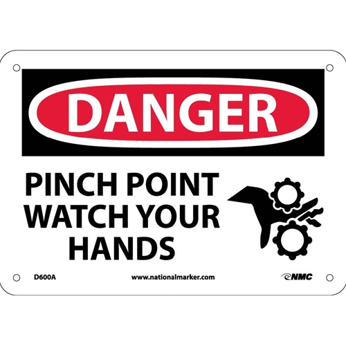 Danger Pinch Point Watch Your Hands Sign (D600A)
