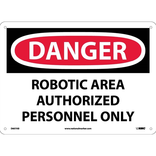 Danger Robotic Area Authorized Personnel Only Sign (D607AB)