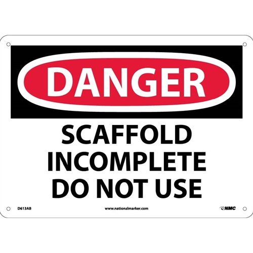 Danger Scaffold Incomplete Do Not Use Sign (D613AB)