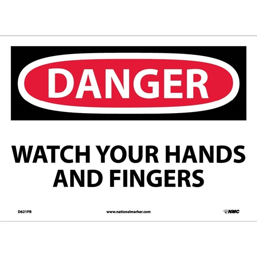 Danger Watch Your Hands And Fingers Sign (D621PB)