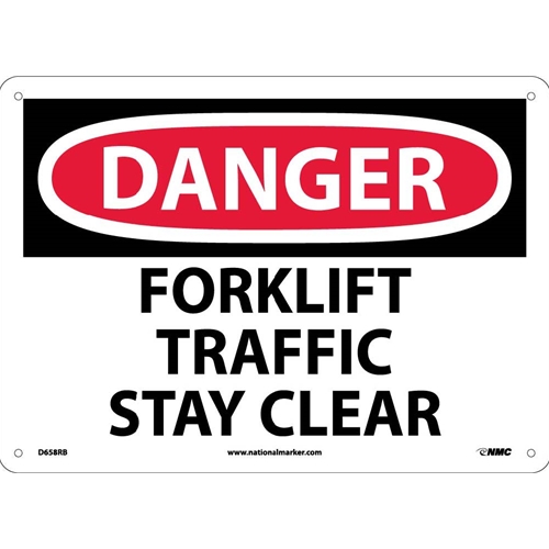Danger Forklift Traffic Stay Clear Sign (D658RB)
