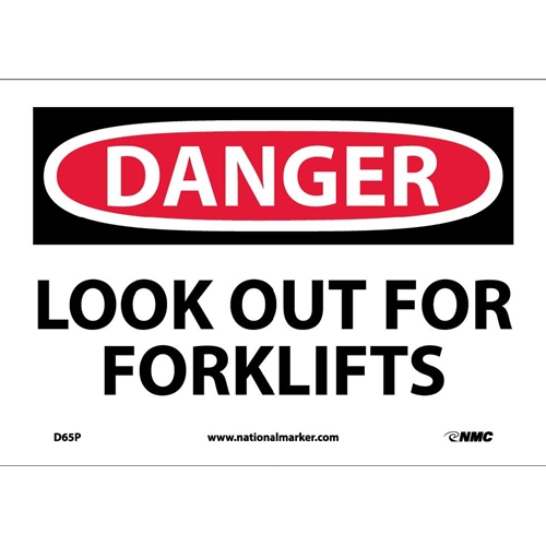 Danger Look Out For Fork Lifts Sign (D65P)