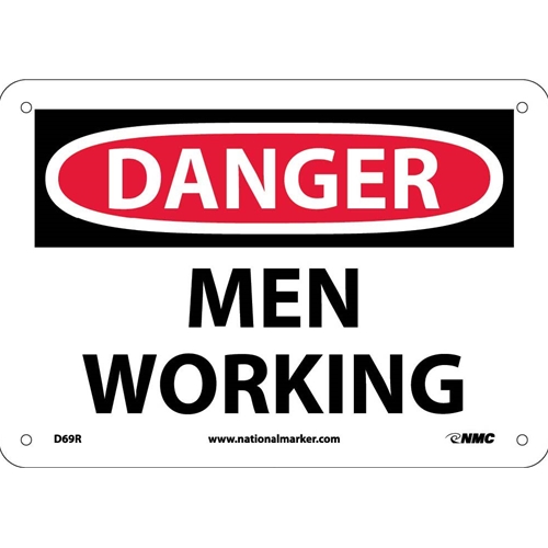 Danger Men Working Sign (D69R)